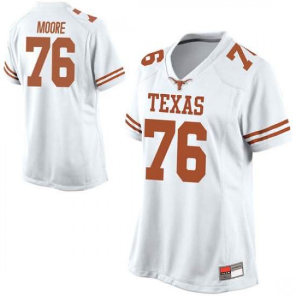 Women's University of Texas #76 Reese Moore Game High School Jersey White